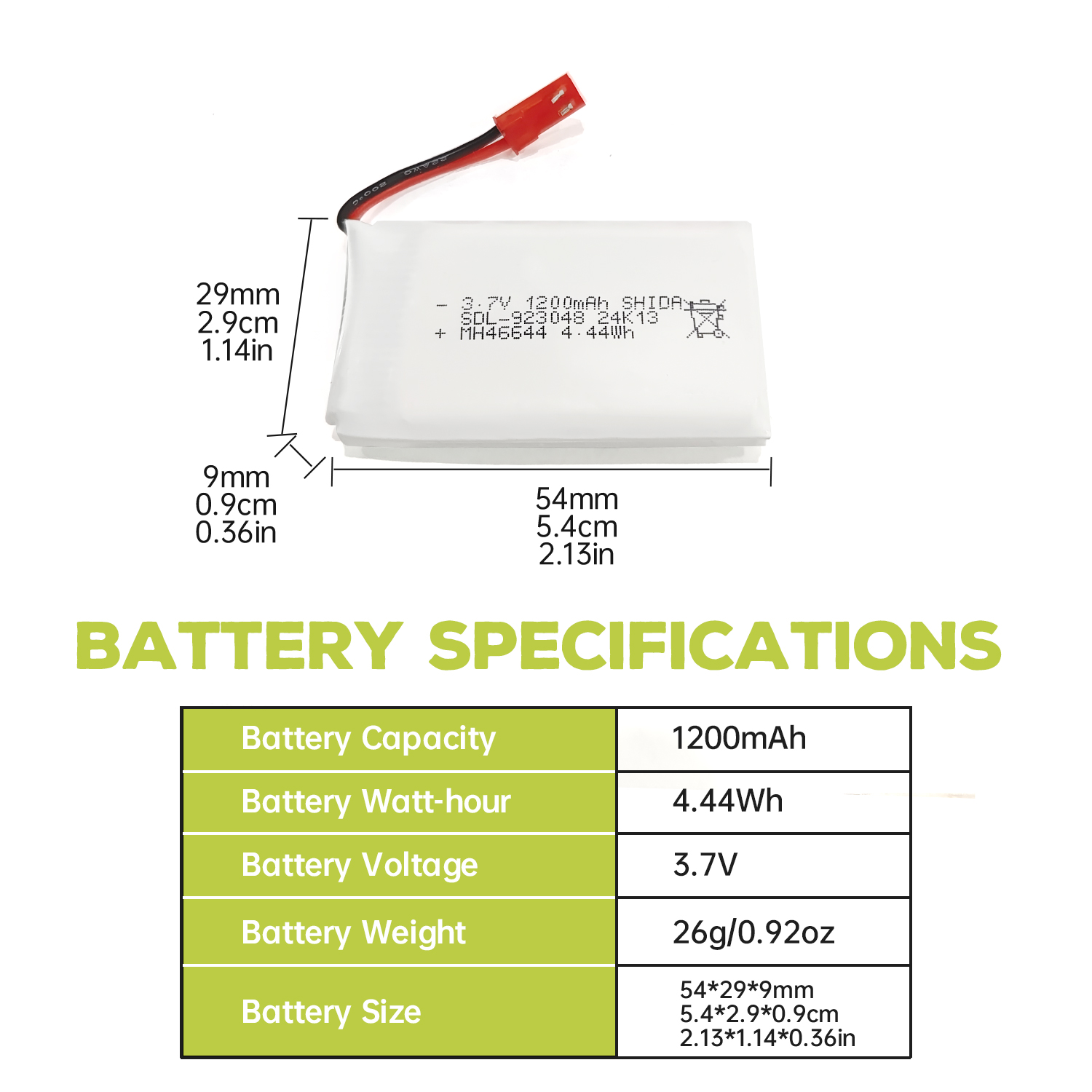 5PCS 3.7V 1200mAh 30C JST Plug - огляд і ціна Drone Mjx Rc