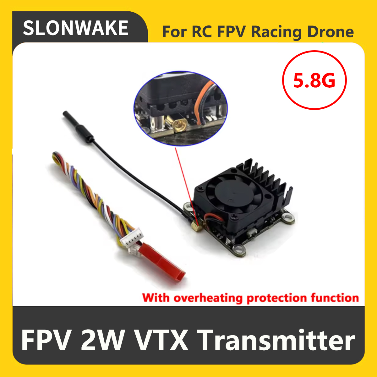 SLONWAKE 5.8G 2000mW FPV VTX T - огляд і ціна Drone Rc Camera