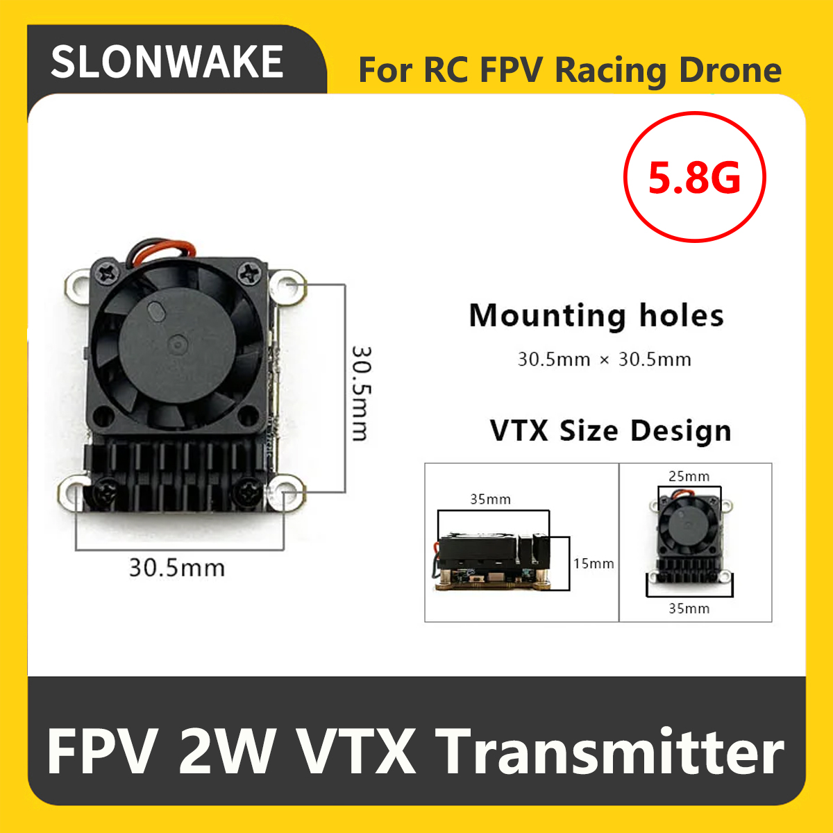 SLONWAKE 5.8G 2000mW FPV VTX T - огляд і ціна Drone Rc Camera