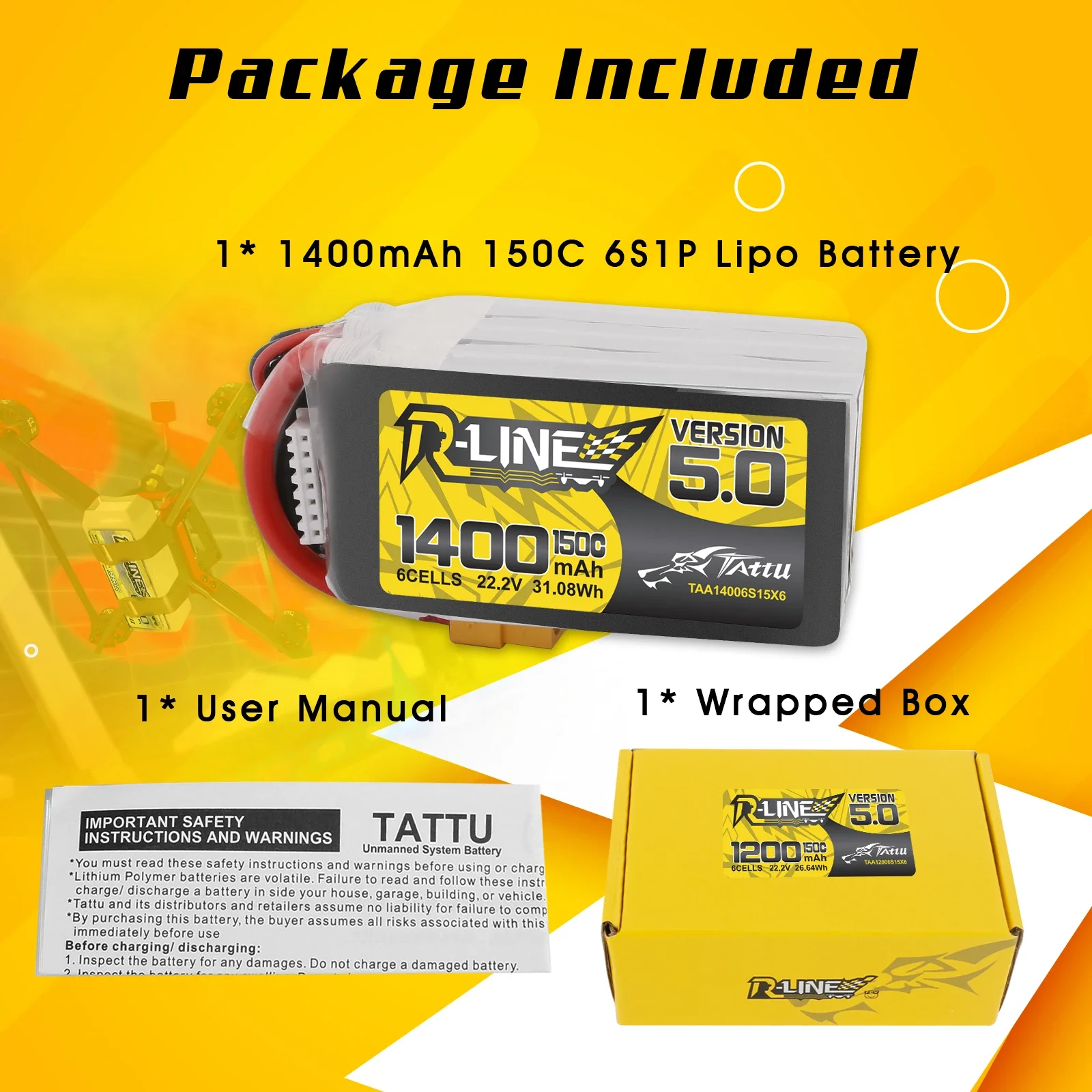 Tattu R-Line 1200mAh 1400mAh 6 - огляд і ціна Drone Frame 5 Inch