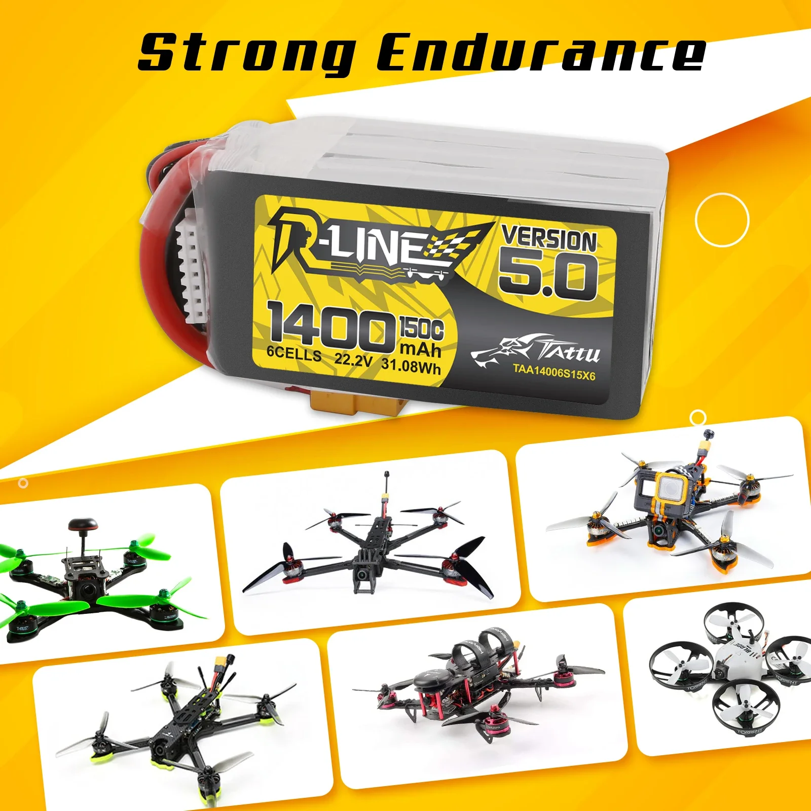 Tattu R-Line 1200mAh 1400mAh 6 - огляд і ціна Drone Frame 5 Inch